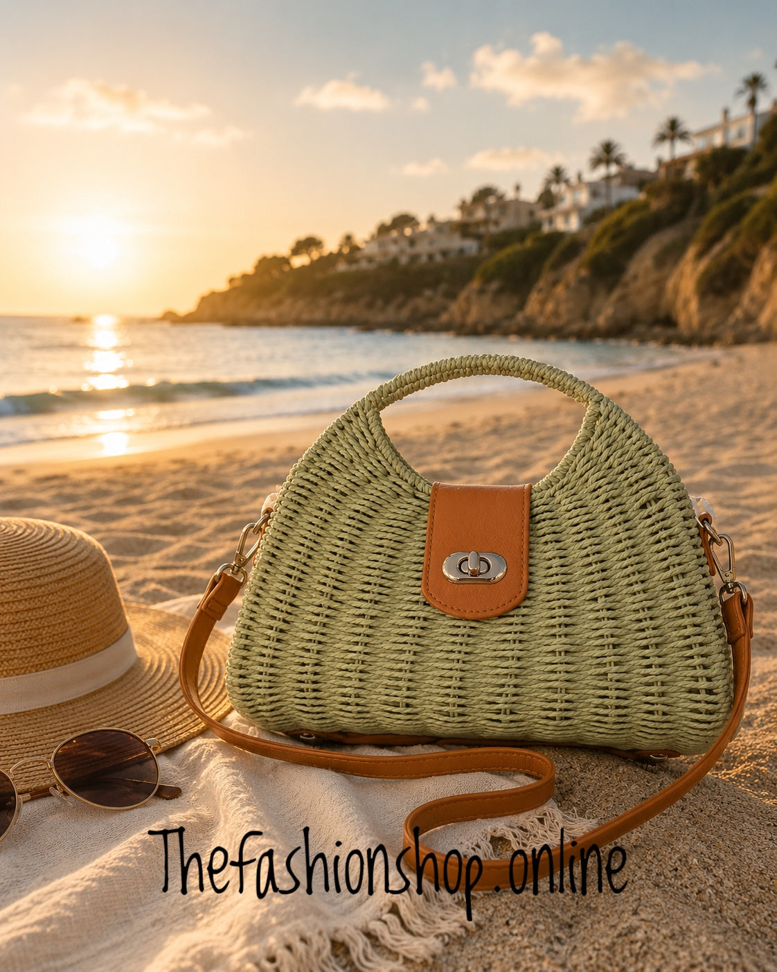 The Riviera Weave Bag in Green