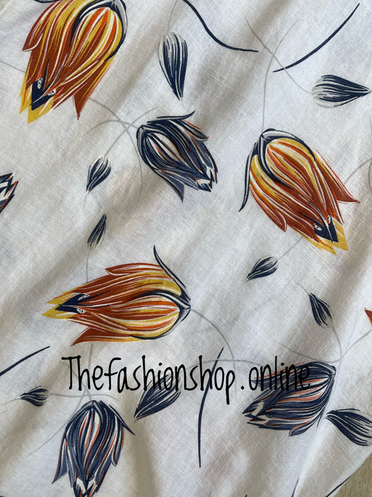 Polly white linen mix wide leg trousers 10-16