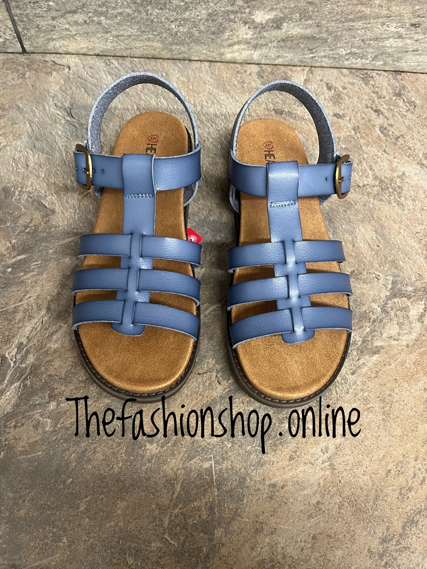 Heavenly Feet blue Saltwater sandals sizes 4-8 (37-41)