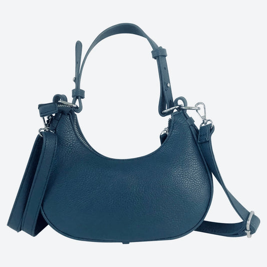 Tara Navy Turn Lock Handle Bag with Shoulder strap