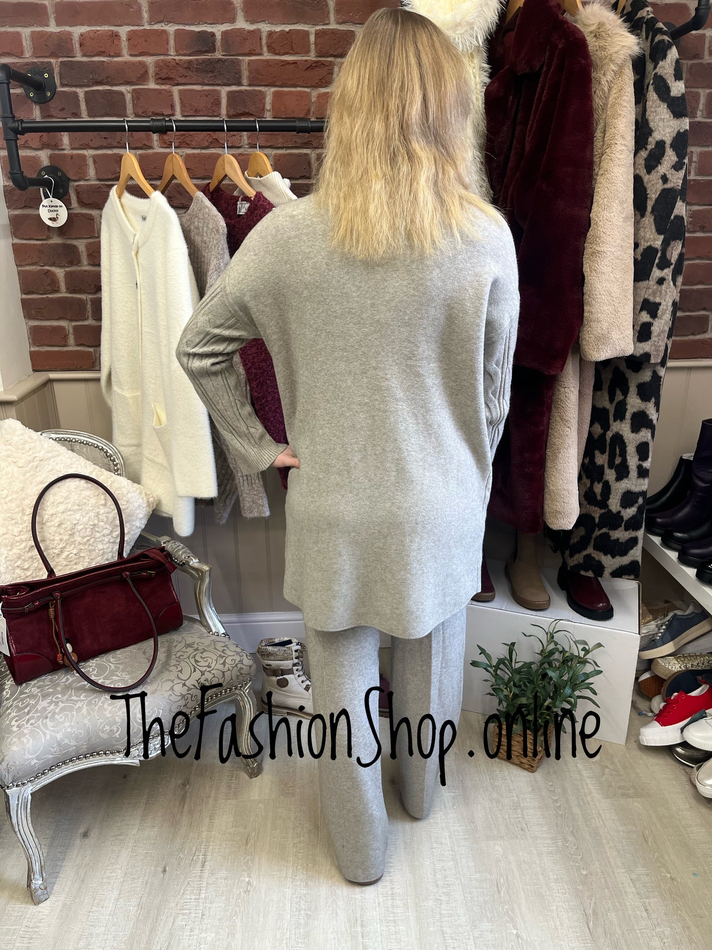 Emily beige cashmere mix co-ord 12-16