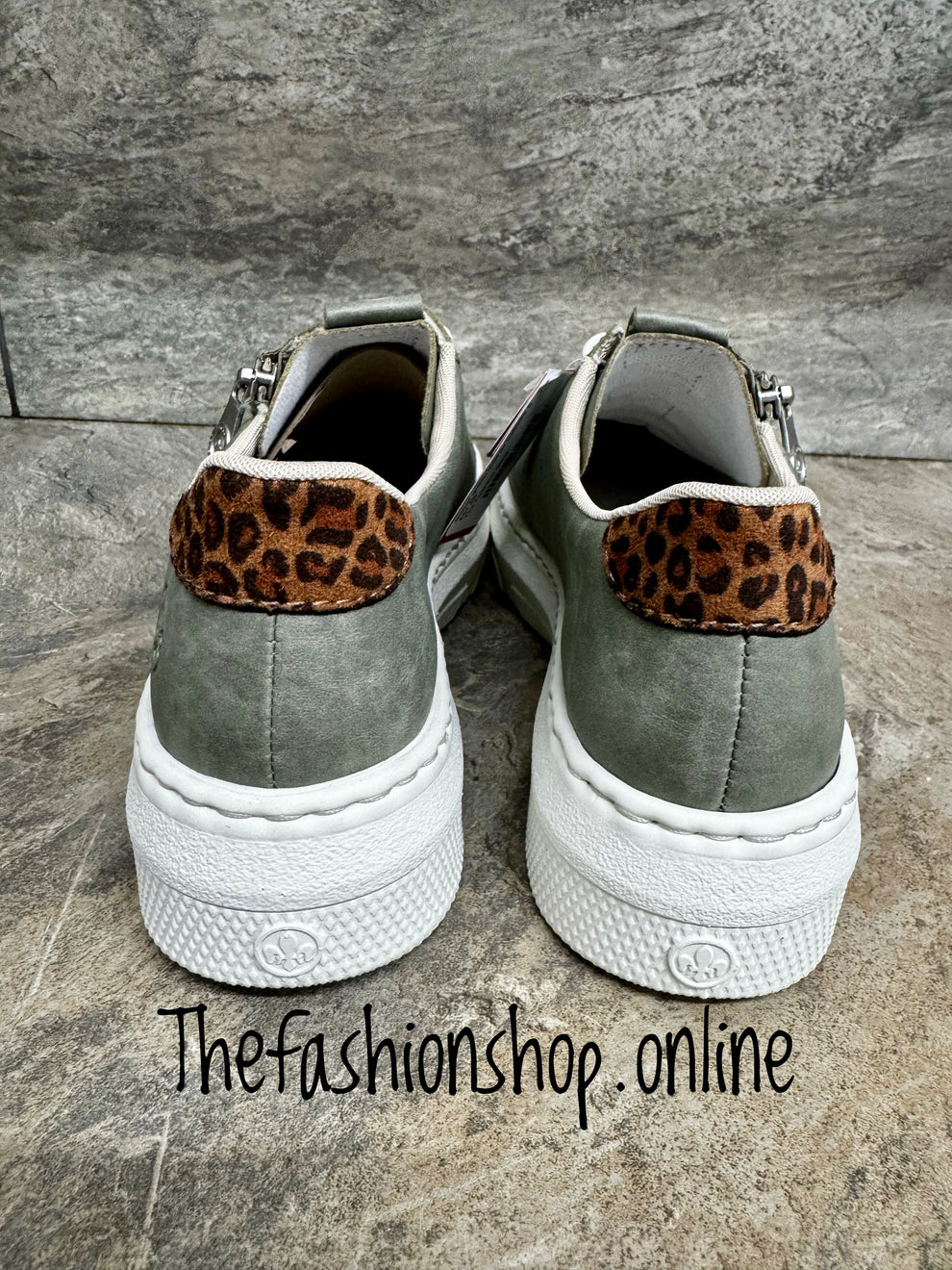 Rieker green leather trainers sizes 4-9 (37-43)