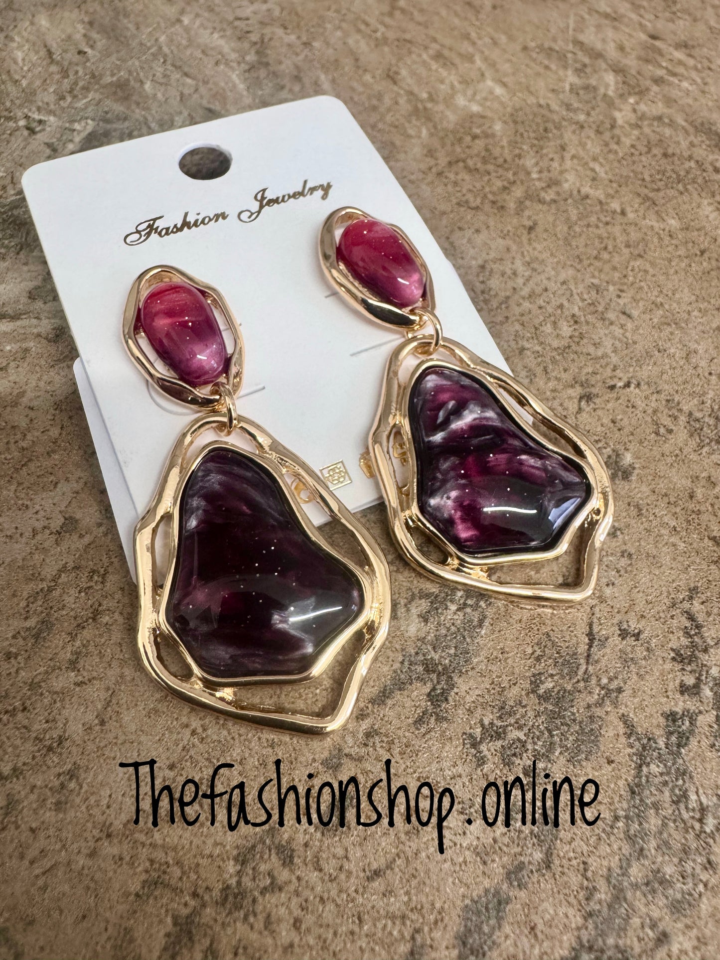 Amy Wine and Purple Drop Earrings