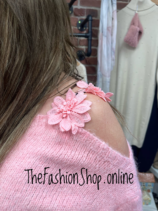 Ellen pink wool mix jumper 8-16