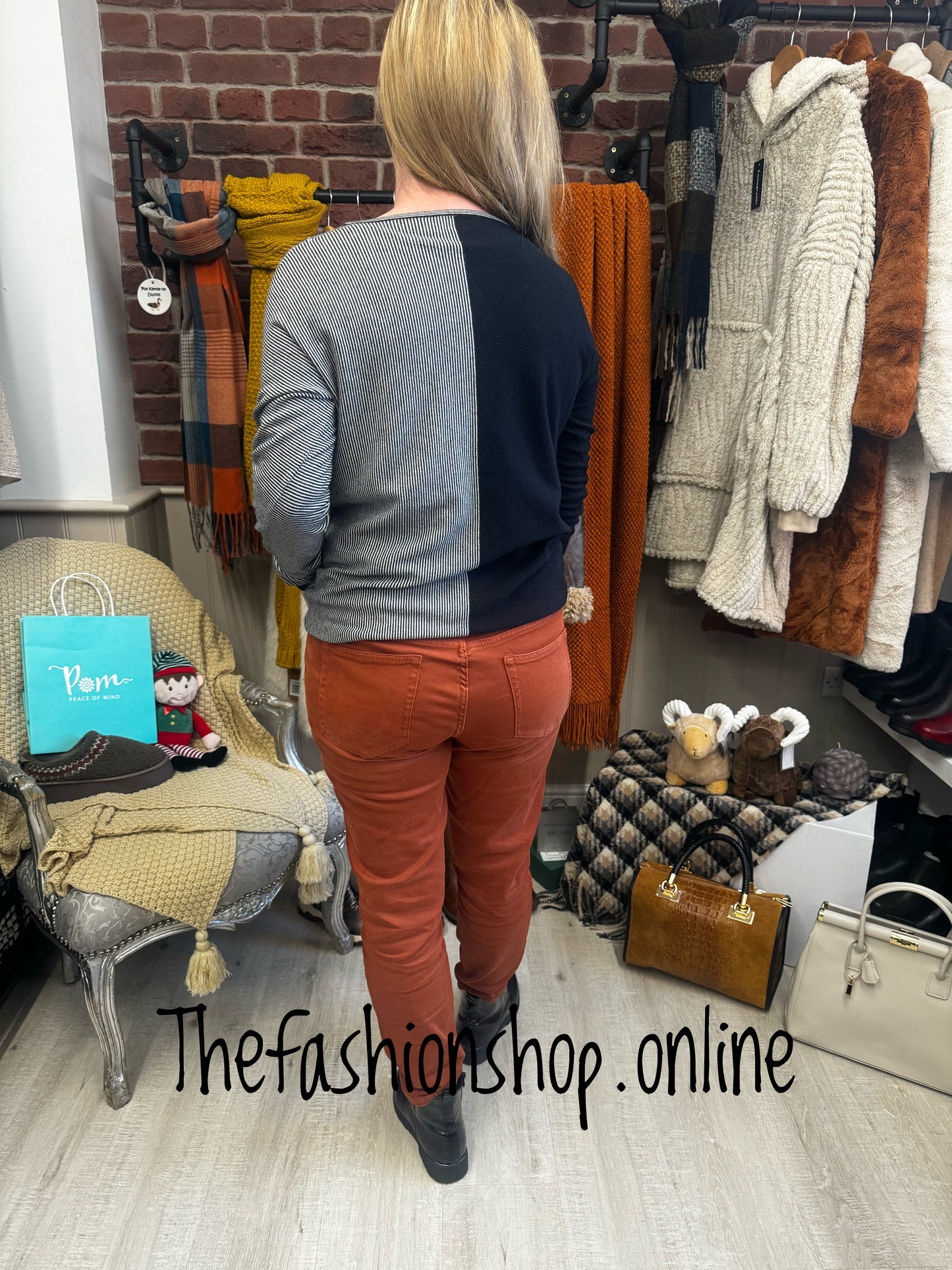 Black plain and striped angora mix knitted jumper 8-10, 12-14