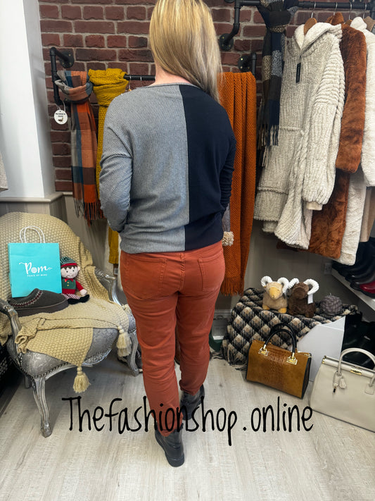 Black plain and striped angora mix knitted jumper 8-10, 12-14