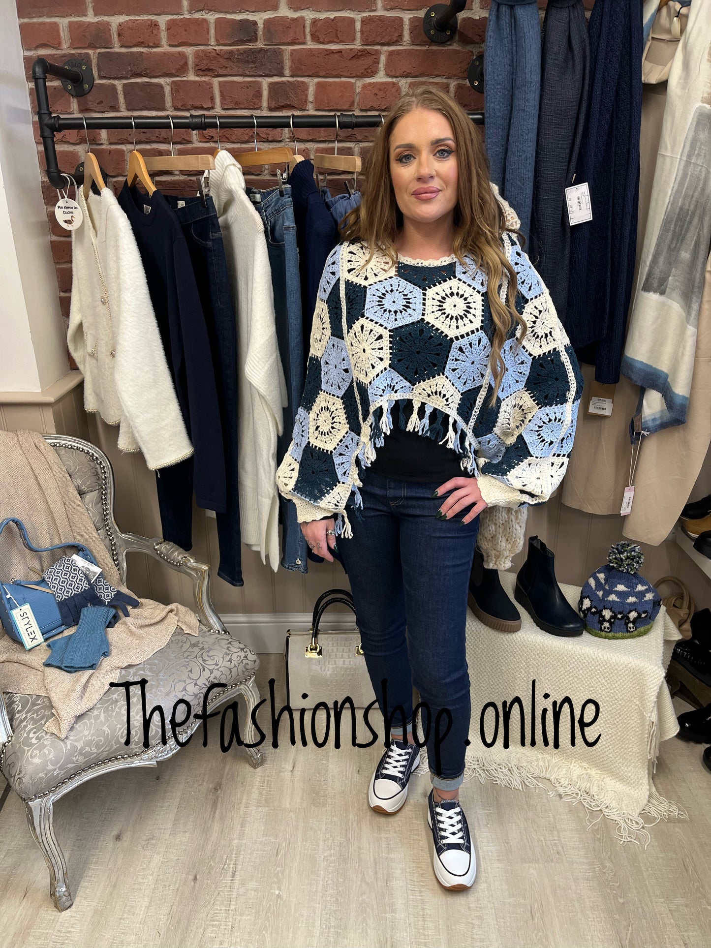 Geometric crochet tassel jumper 8-10, 12-14