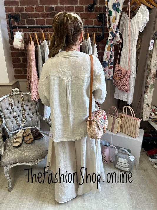 Nadine beige linen shirt/jacket 10-16