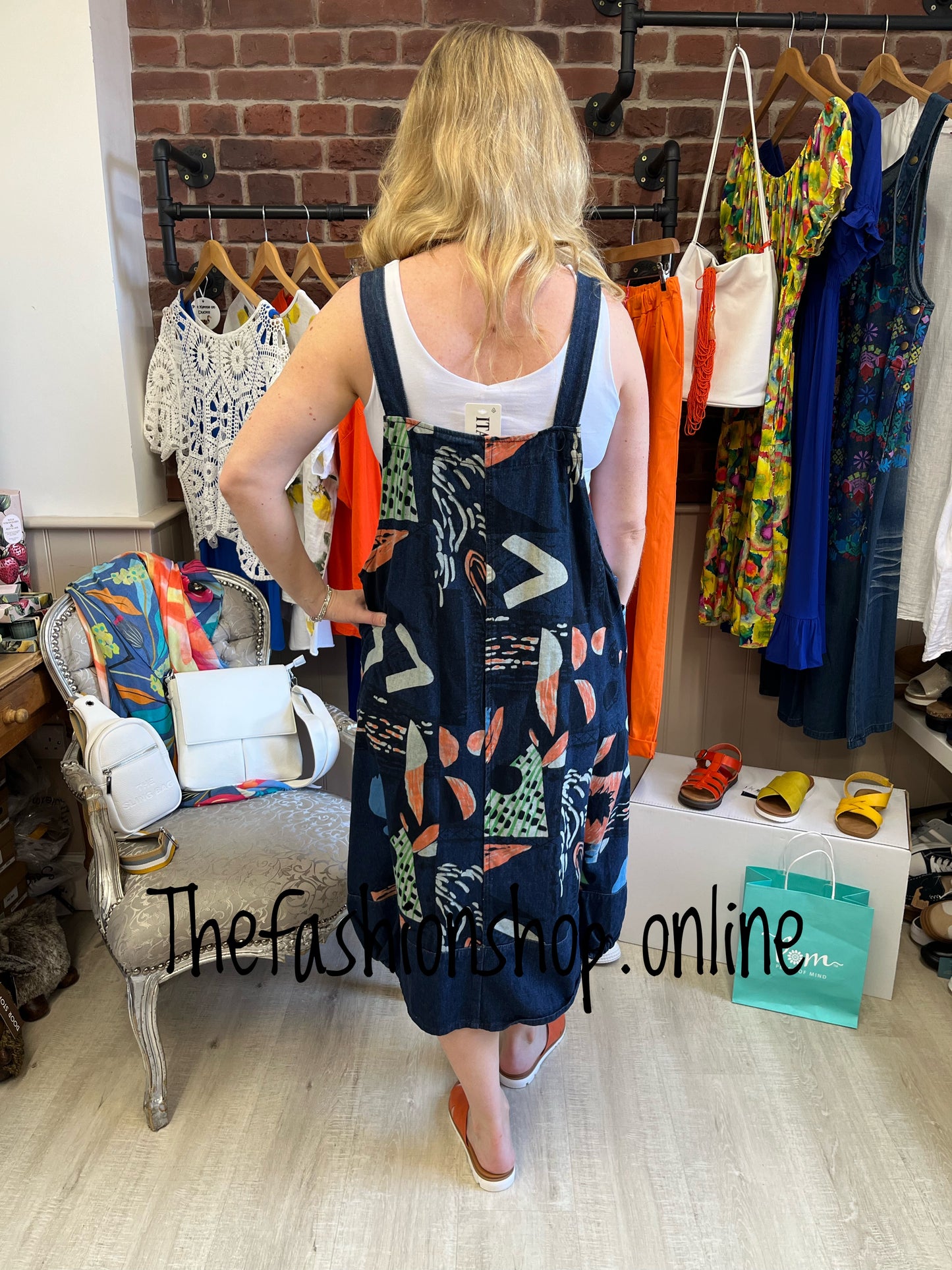 Fly Out pinafore dress in two colours size 10-16