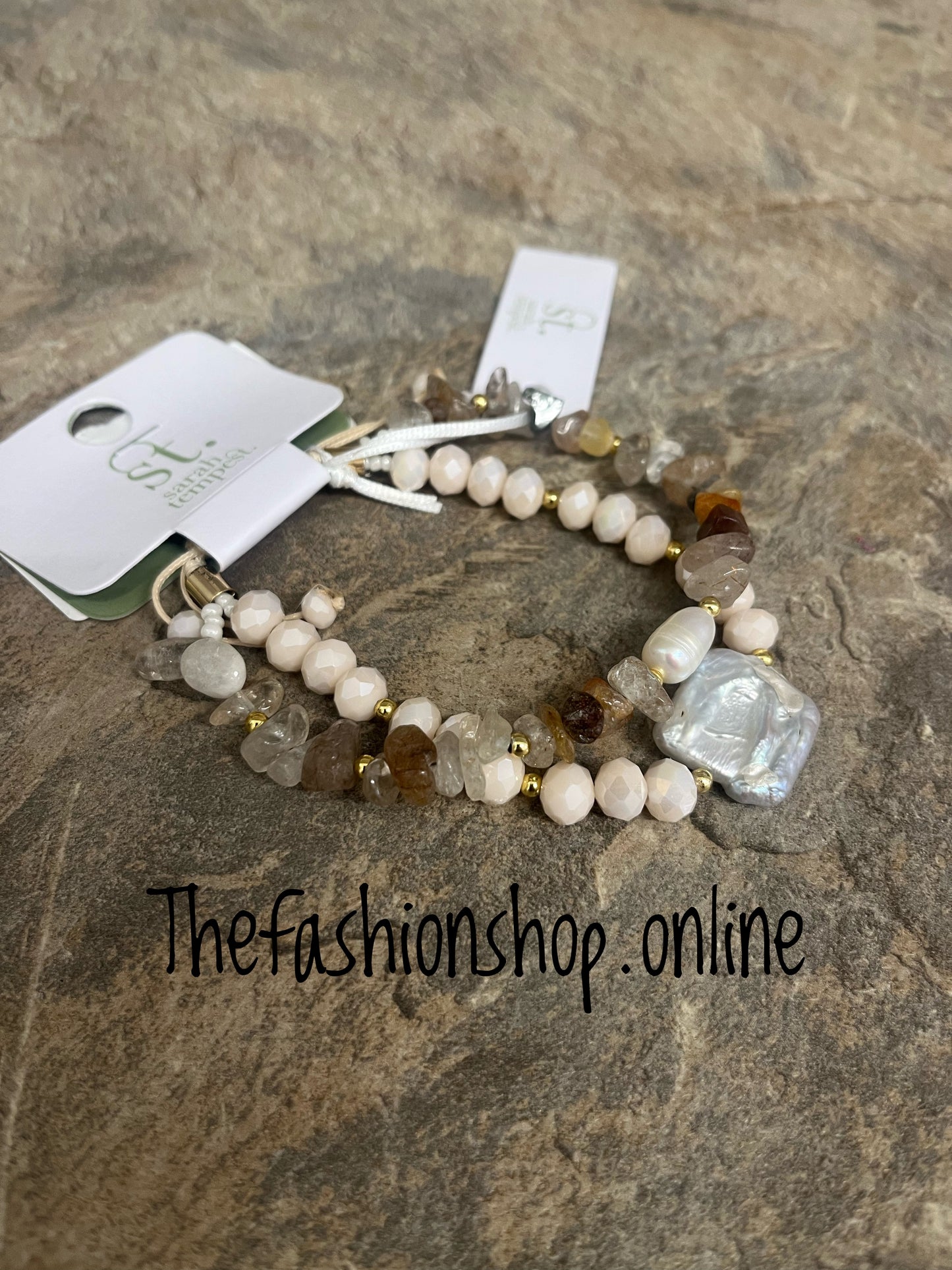 Sarah Tempest natural beaded bracelet duo