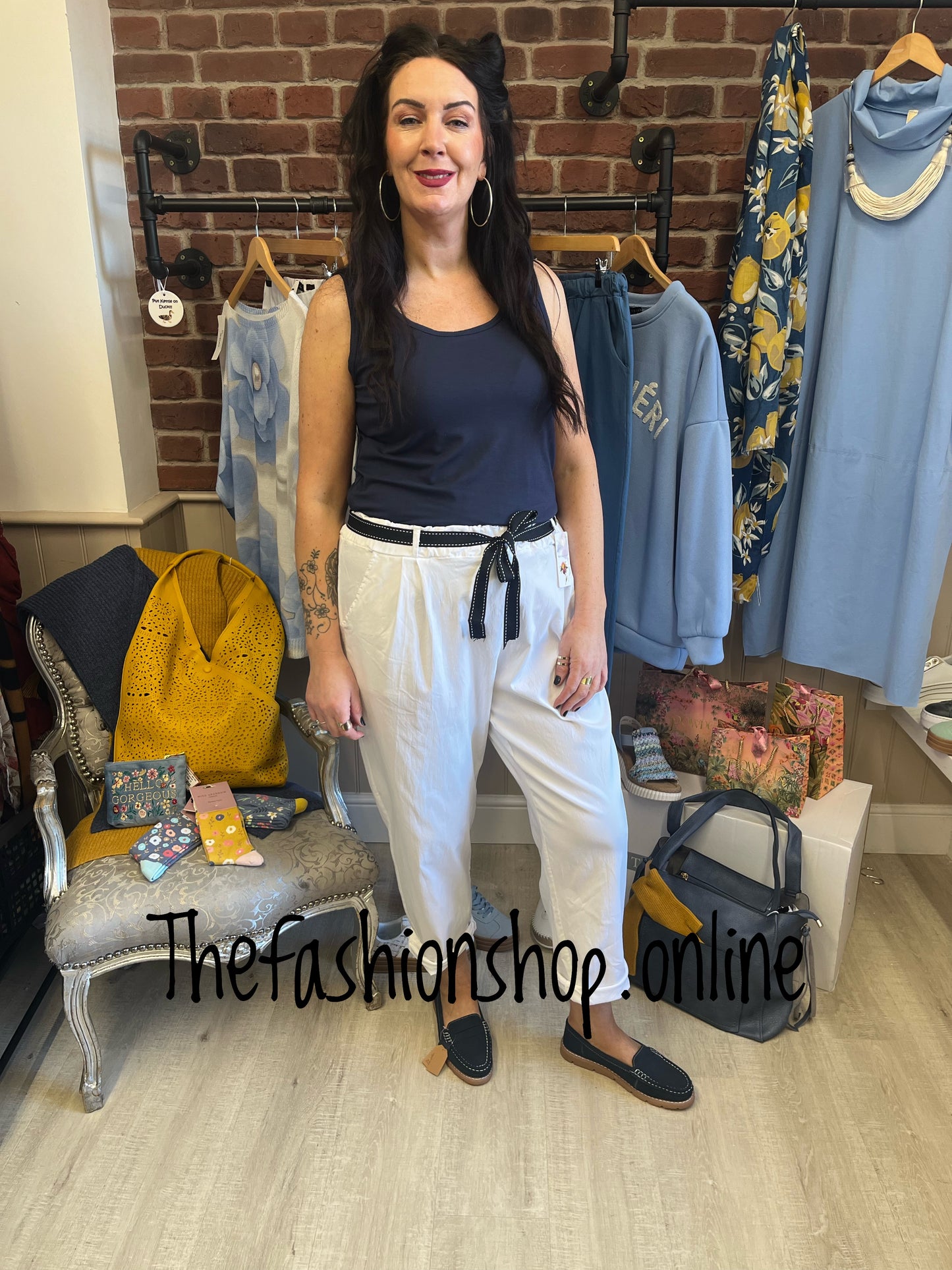 Anya white trousers with belt 14-18