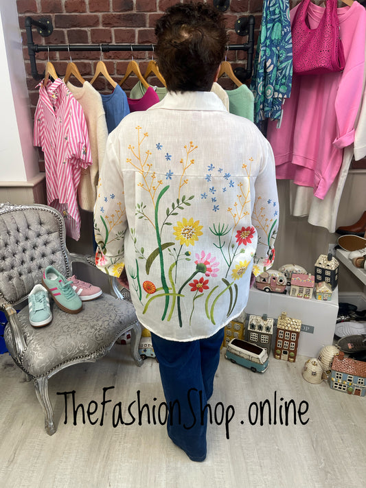 Thea cream floral shirt 12-22