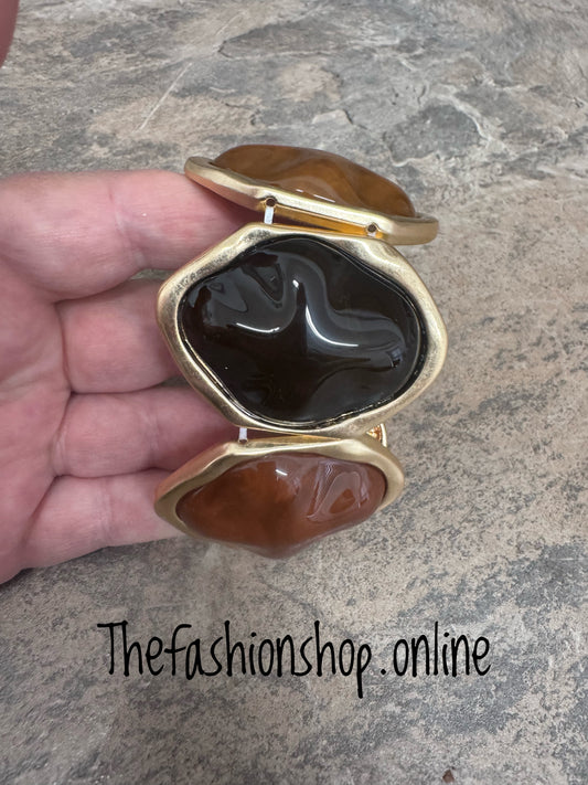 Amber Chunky Shades of Brown Bracelet