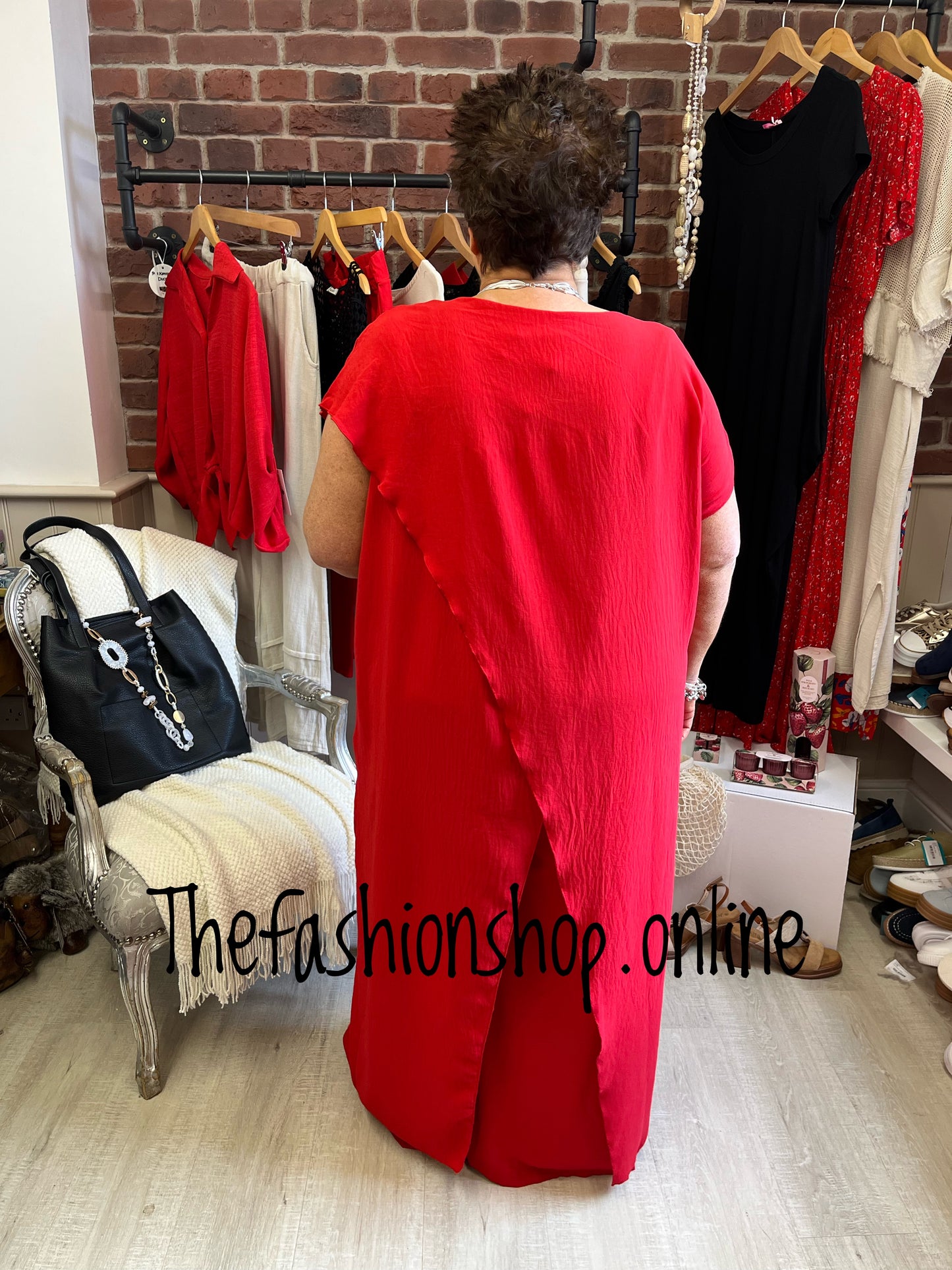 Zara red drape trouser set 16-24