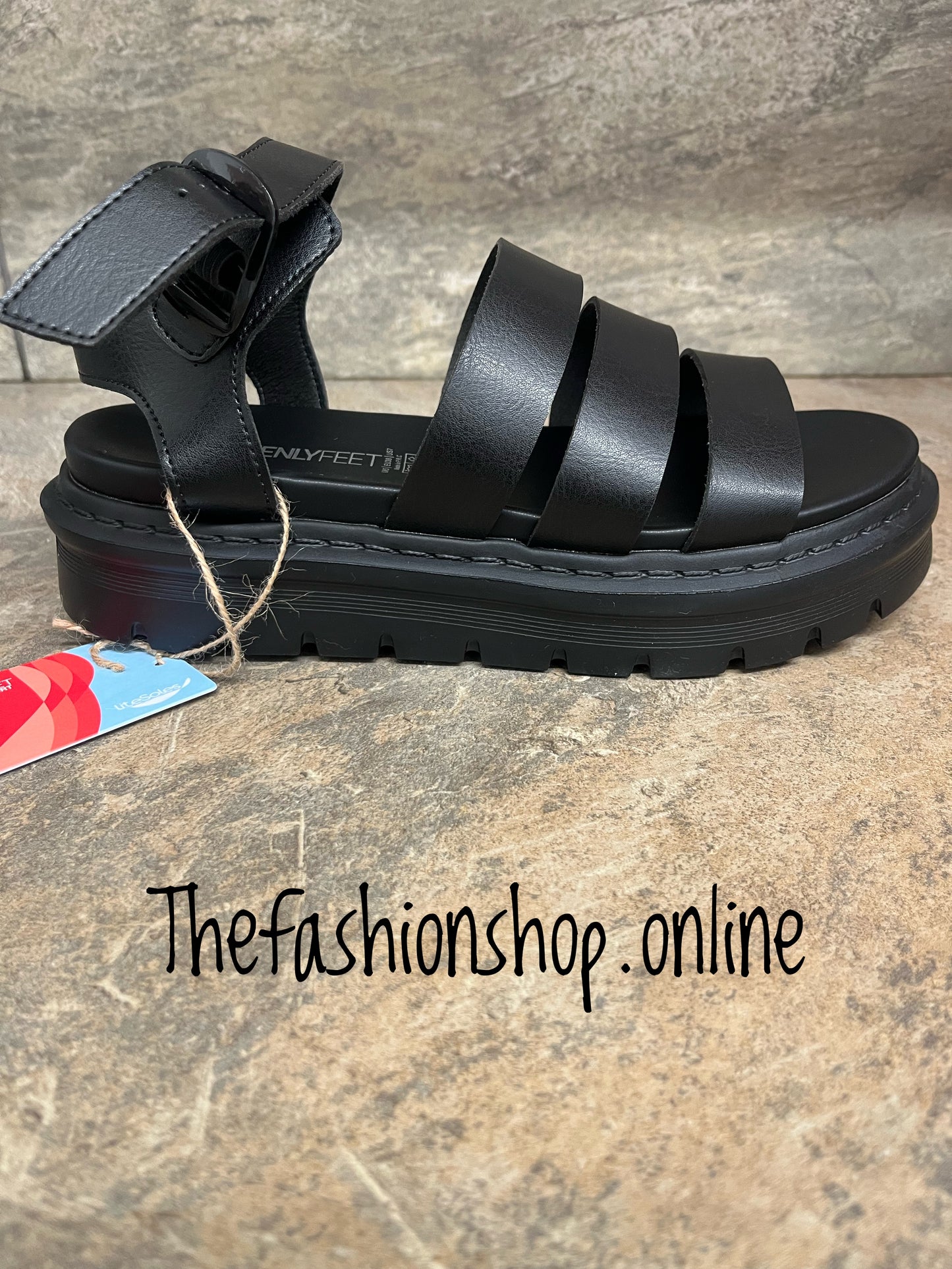 Heavenly Feet Saffron black gladiator sandal sizes 4-8 (37-42)