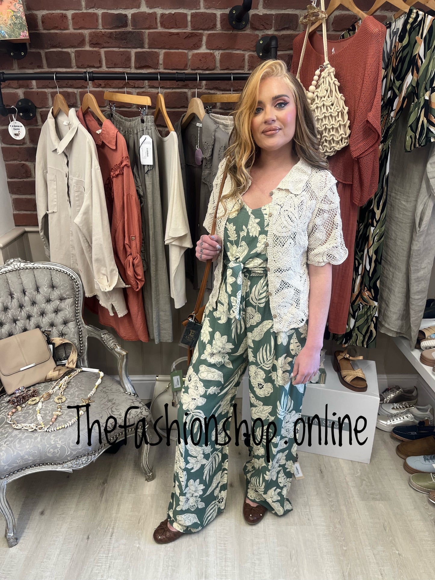 Colleen beige crochet cardigan sizes 8-10 and 12-14