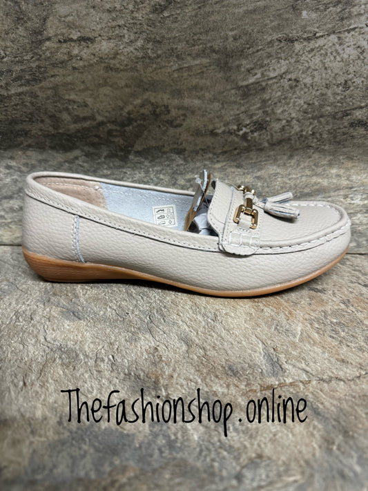 Jo & Joe Nautical wide fit leather smoke loafer 4-8