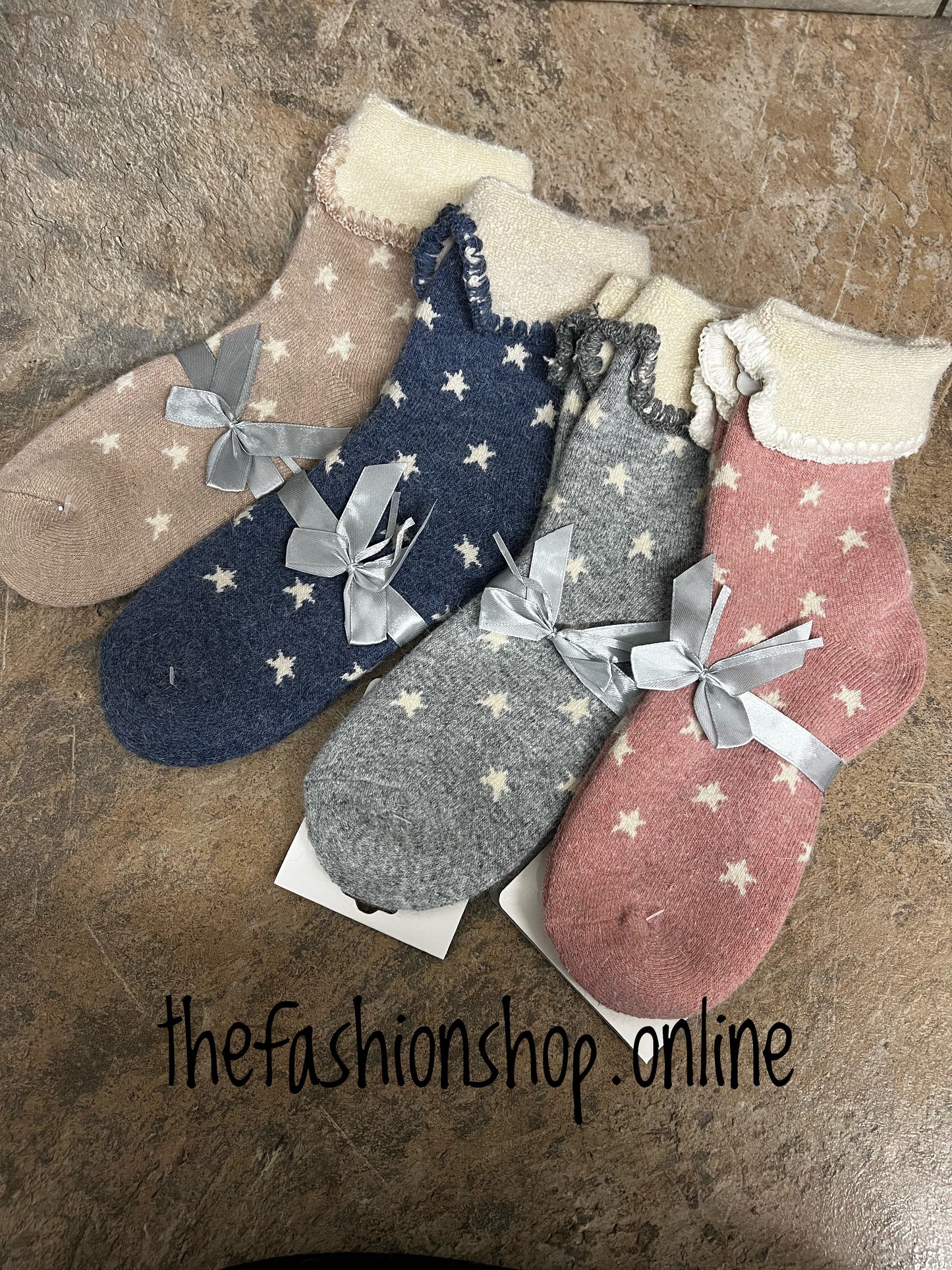 Wool mix star socks sizes 3-7