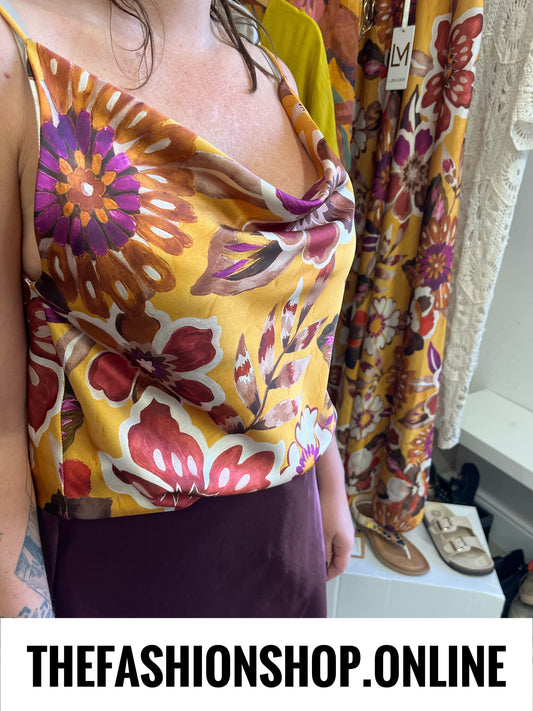 Macie bold flowers strappy top 10-14