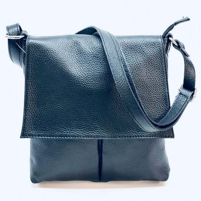 Tamsin Twin Pocket Shoulder Bag in Navy Blue