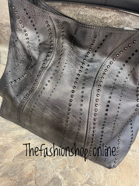 Sarah Tempest black studded vintage bag