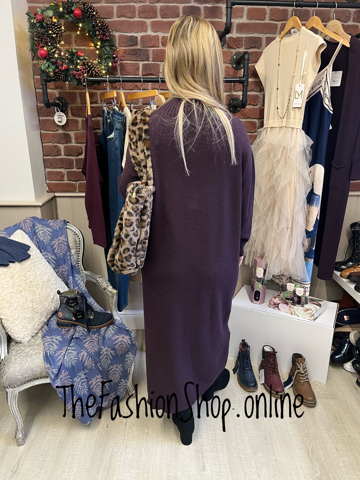 Milan damson turtle neck jumper dress 12-16