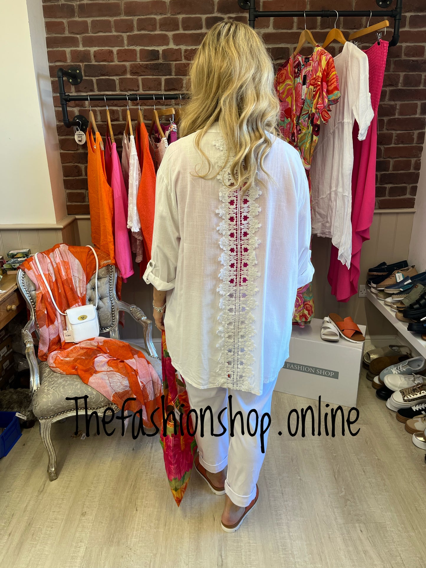 Cindy white sequin detail shirt 12-18