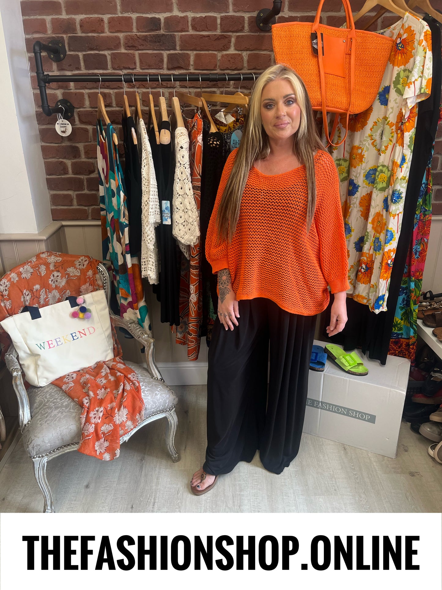 Nina orange three way knitted top 8-18