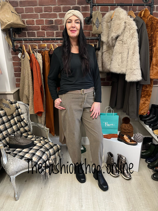 Sienna mocha fine cord trousers sizes 10-20