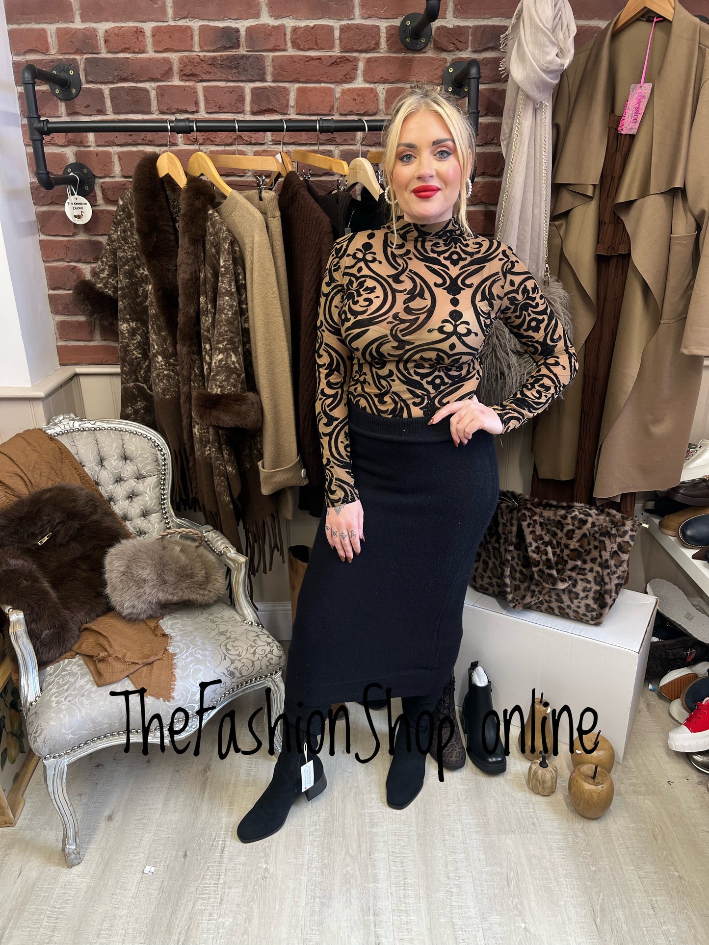 Kimberley camel and black bodysuit 8-12