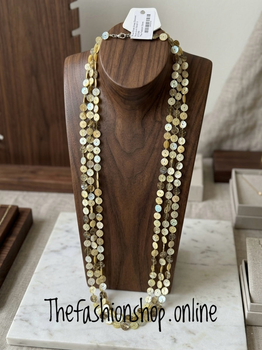 Sara Khaki Green Multi Strand Statement Necklace