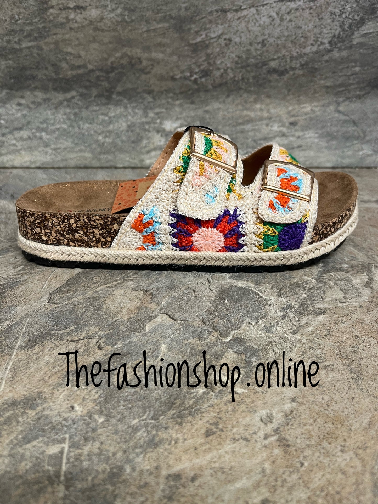 Heavenly Feet beige Hyde mules sizes 4-7 (37-41)