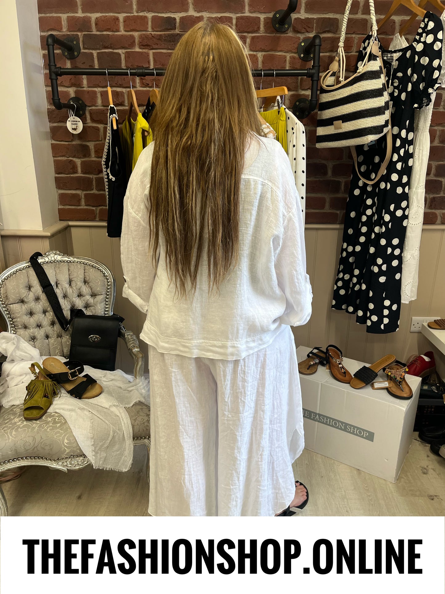 Enya white linen jacket 14-18