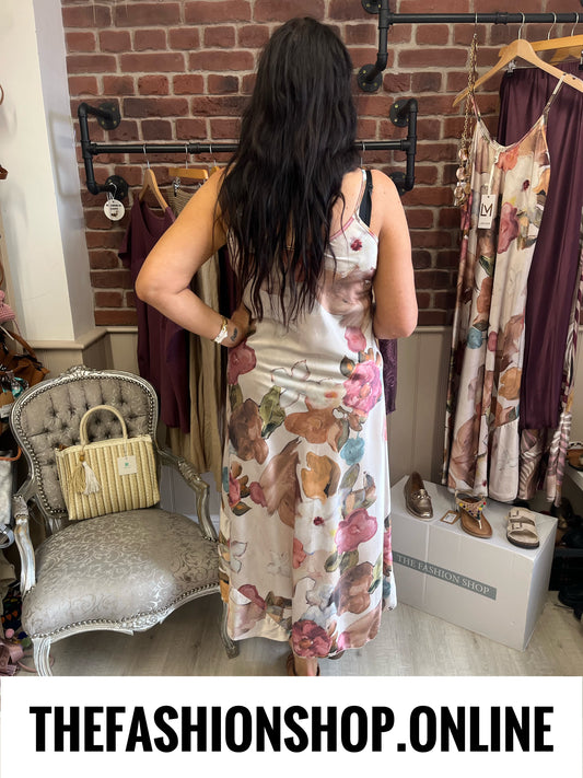 Macie watercolour flowers strappy dress 10-16