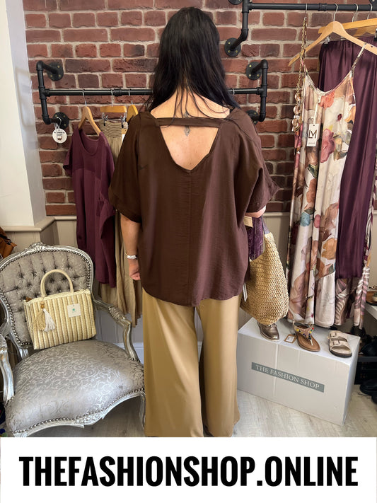 Melissa camel wide leg trousers 16-24