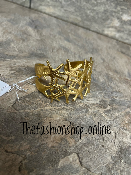 Zelly faux gold plated starfish cuff bracelet