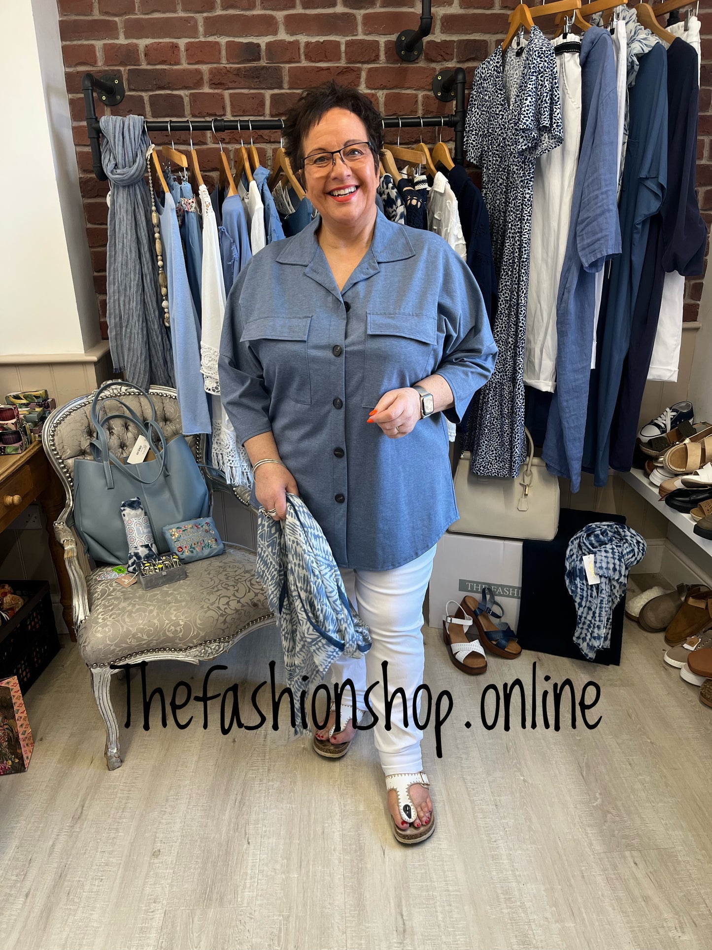 Dana denim blue relaxed fit shirt 14-20