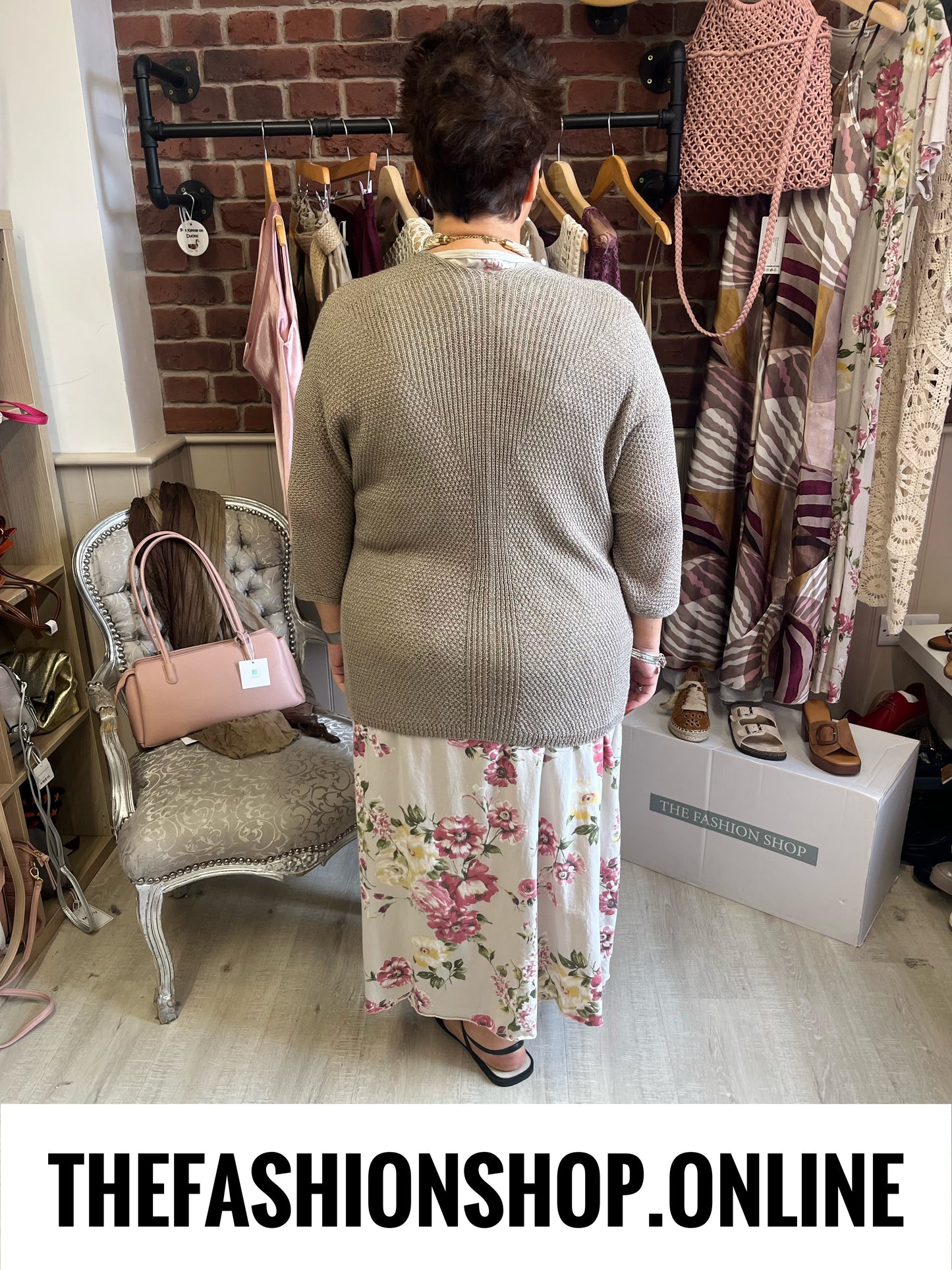 Lara mocha waffle cardigan 12-18