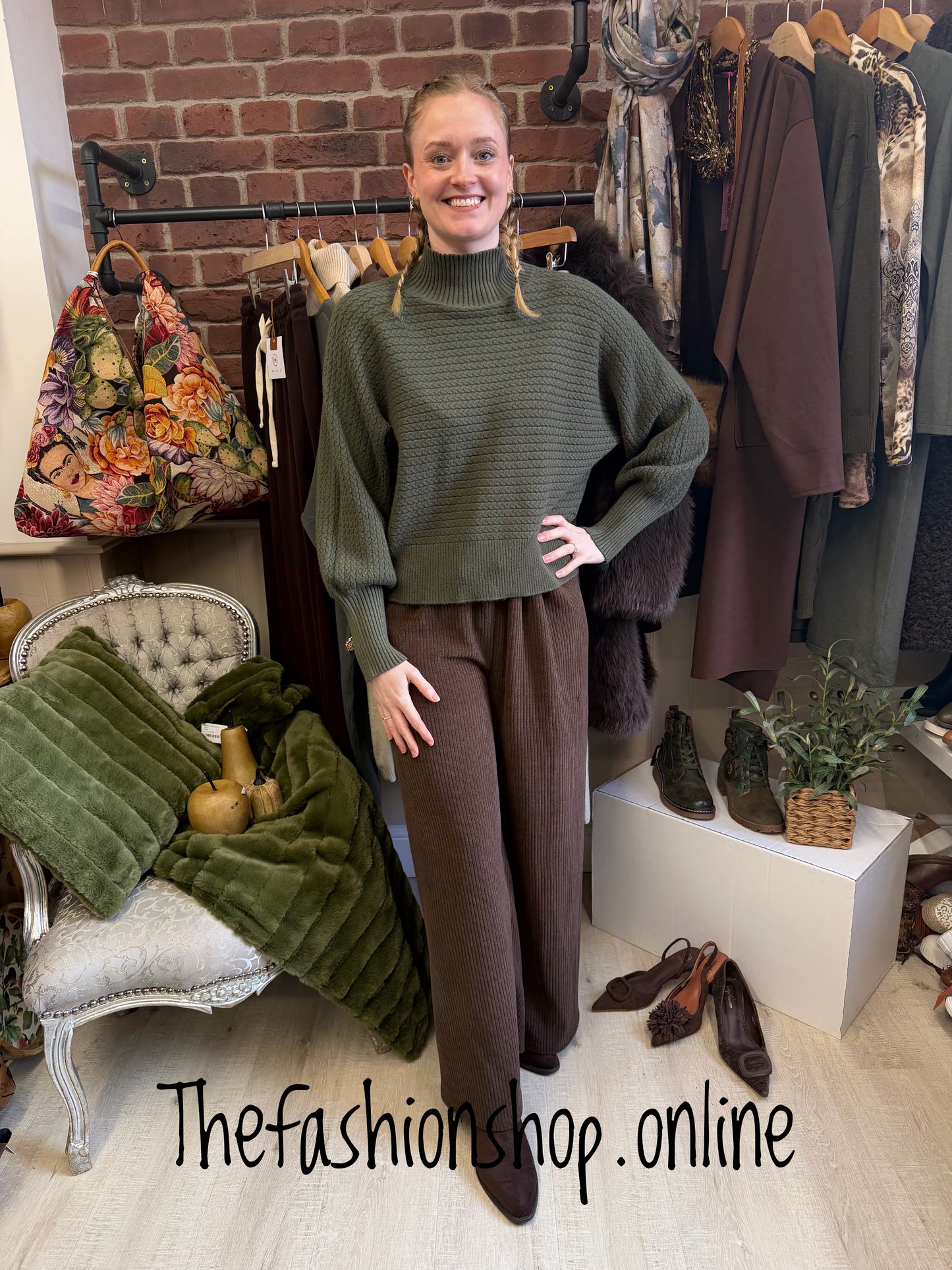 Mandy Brown Chenille Trouser 12-20