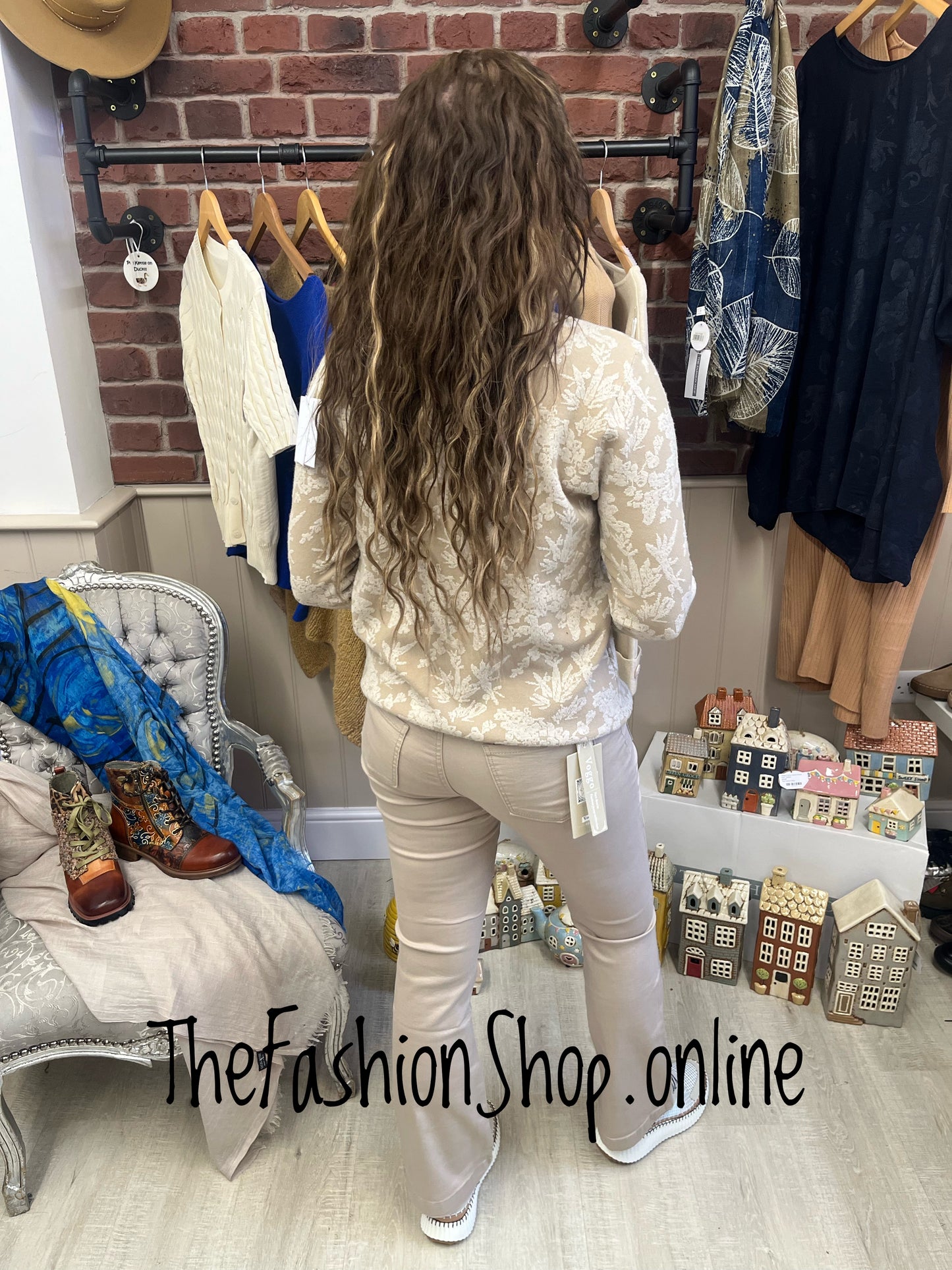 Lucy beige jacquard jumper sizes 8-10 and 12-14
