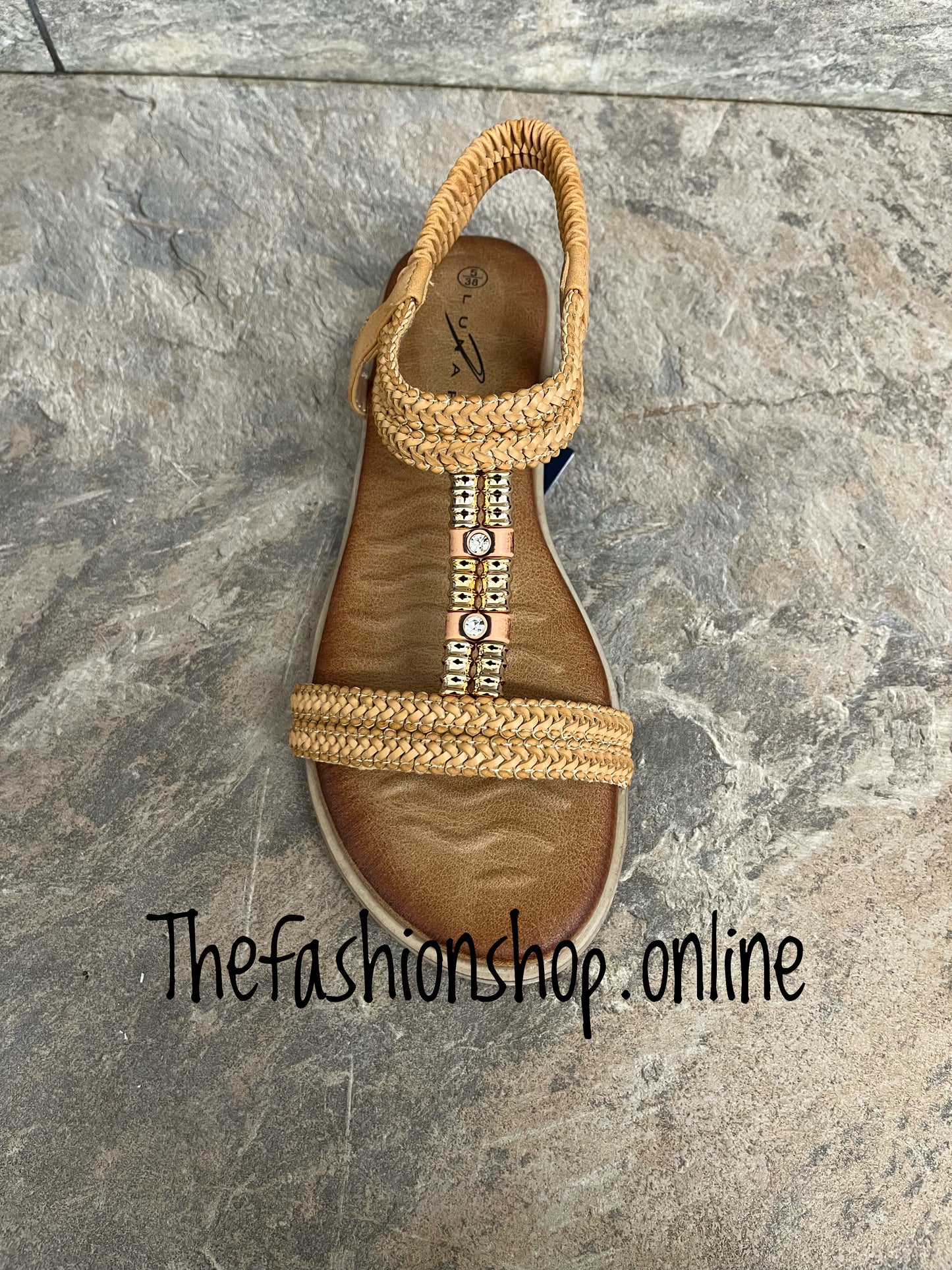 Lunar Portofino camel sandals sizes 4-8 (37-41)