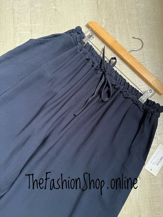 Megan navy palazzo trousers 14-22