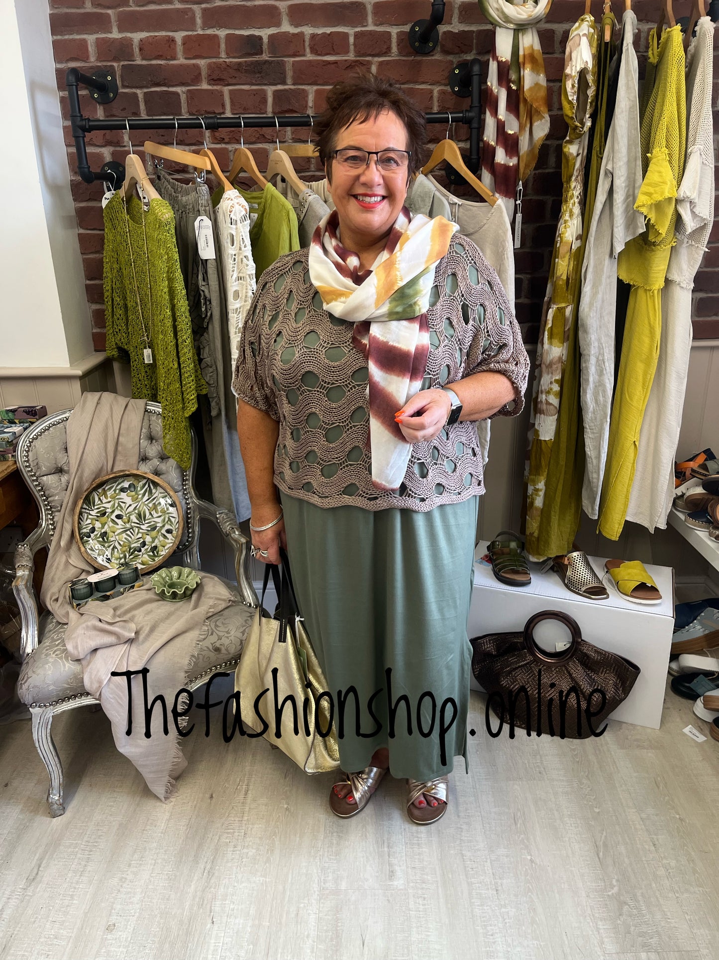 Rochelle dark mocha crochet top 8-20