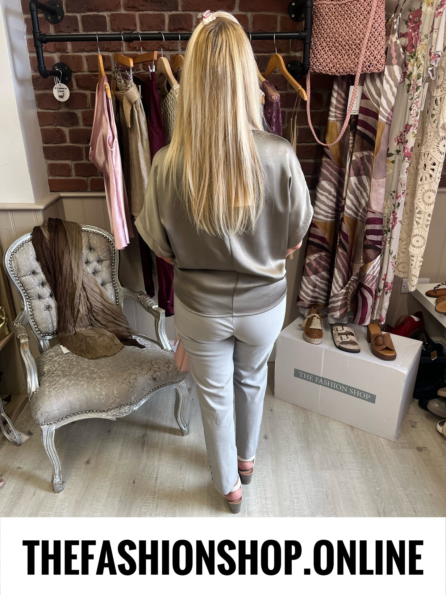 Maria mocha tie front blouse 10-16