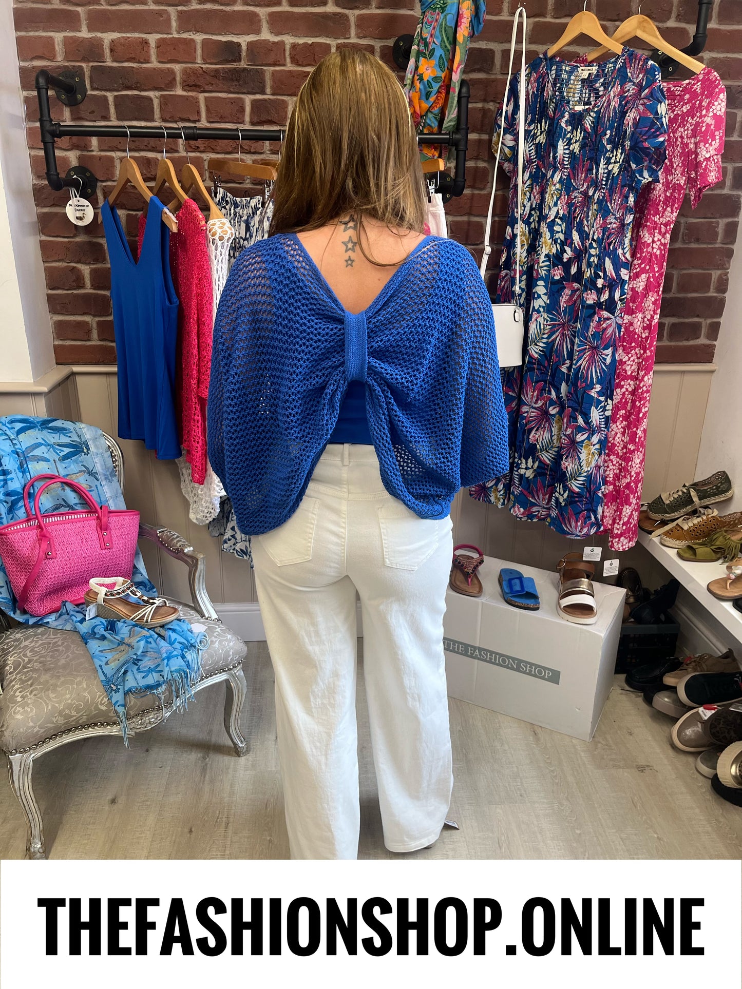 Nina royal blue three way knitted top 8-18