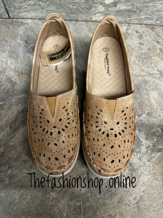 Cushion-walk Lucy camel wide fit summer shoe sizes 3-8
