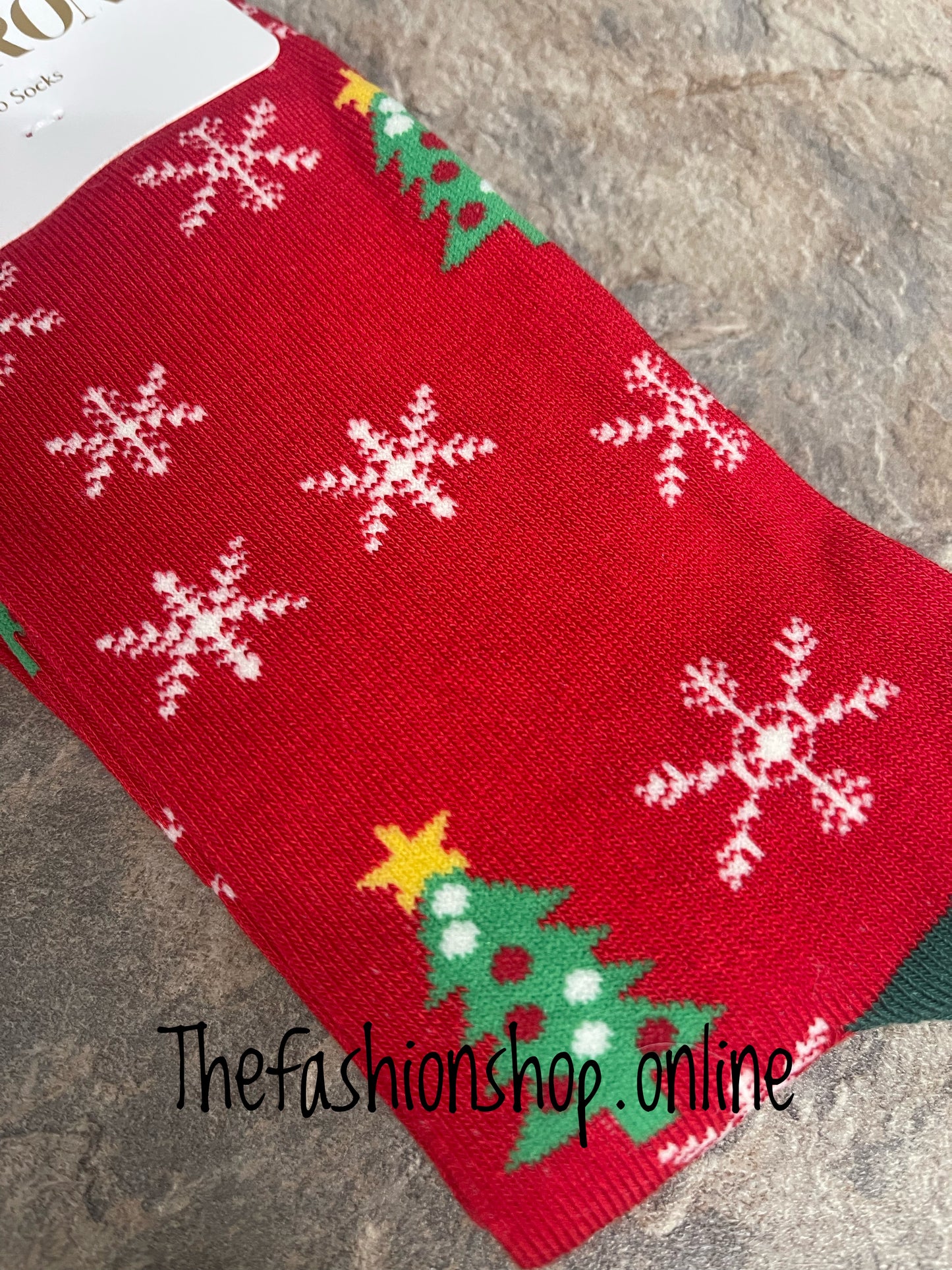 Mr Heron men's red Christmas tree bamboo socks 7-11