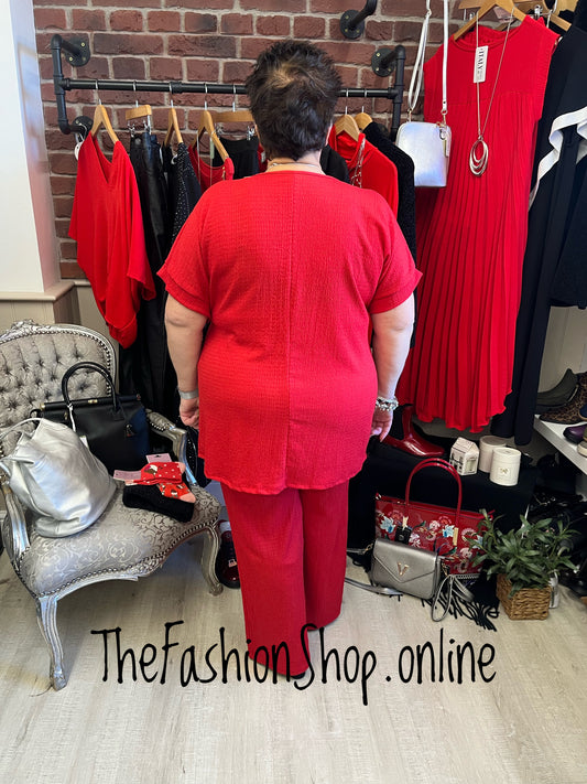 Lois red side tie co-ord 12-20