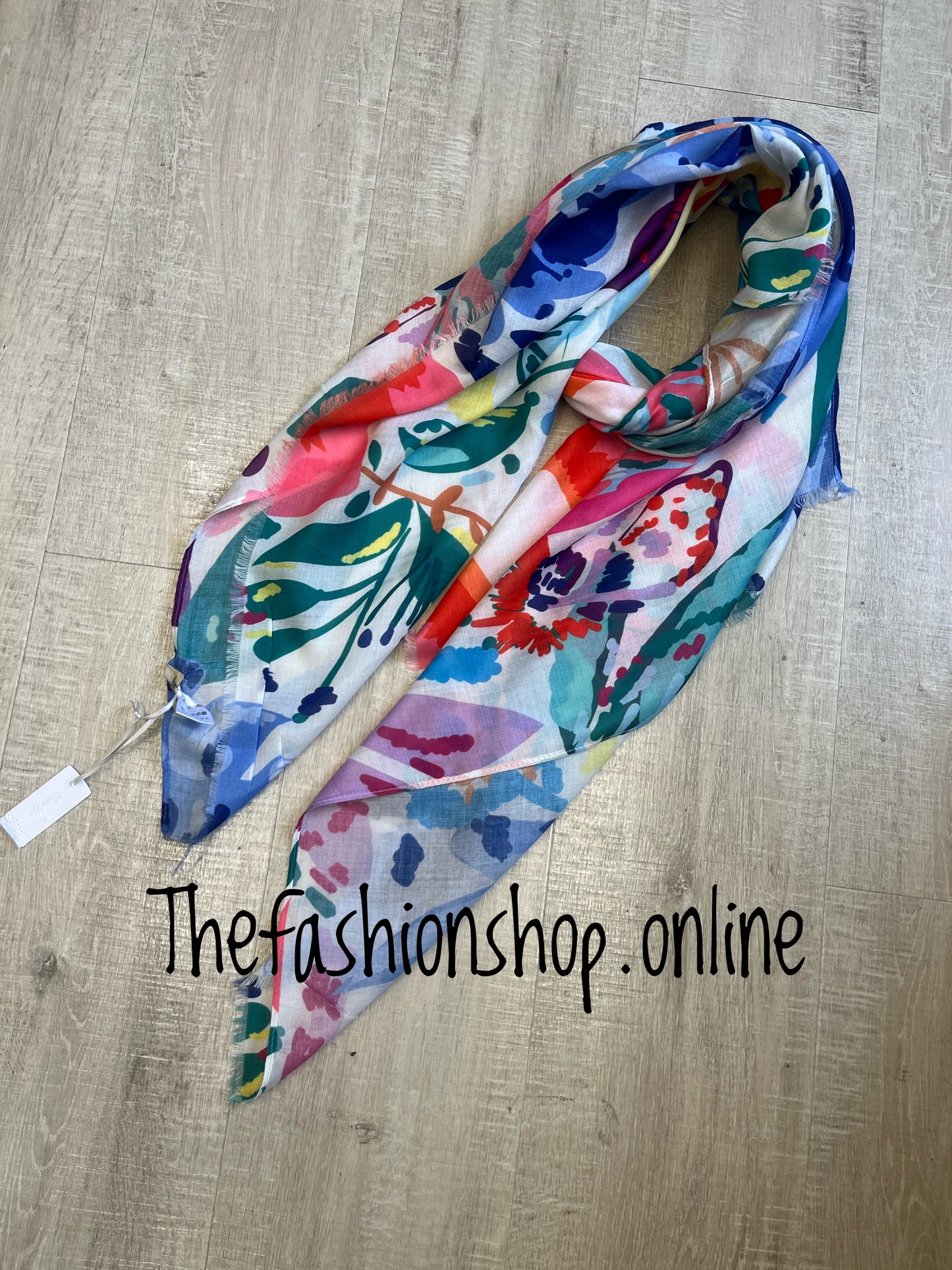 Zelly white summer garden scarf