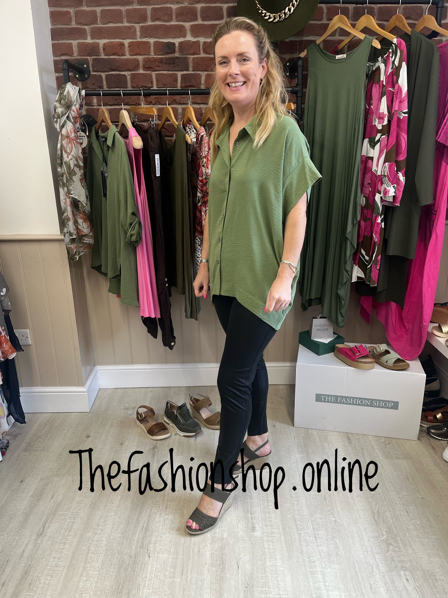 Saloos khaki high low shirt sizes 10-18